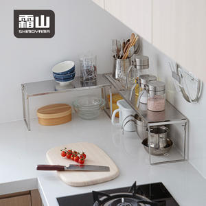 Étagère de rangement pour épices de cuisine SHIMOYAMA, extensible et pliable, style debout, en acier inoxydable 304 - Product Image 1