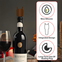 Bouchon de bouteille de vin en silicone rouge personnalisé et réutilisable personnalisé Accessoires de bar de haute qualité et à bas prix