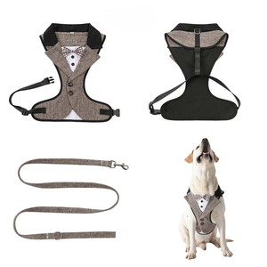 Harnais de luxe élégant pour animaux de compagnie, motif écossais, anti-étranglement, pour des promenades élégantes et sûres - Product Image 2