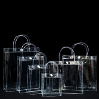 Trousse de toilette de voyage en PVC transparent avec logo personnalisé pour cosmétiques, maquillage et toilette avec poignée