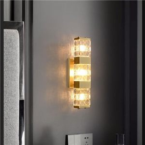 Hiện Đại Sang Trọng LED Đèn Treo Tường Vàng Pha Lê Cổ Điển Thiết Kế Mới Vuông Tường Khung Giá Cho Phòng Khách Sạn Phòng Khách Giường Ánh Sáng Đèn - Product Image 5