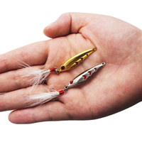 Leurres de pêche métalliques 3D à plumes, à coulée lente, pour la pêche au trolling, réfléchissants, pour eau douce et eau de mer, 2.5g 4.5g, pour Black-bass, Brochet, Lucioperca, Seabass