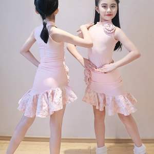 Falda sin mangas irregular asimétrica para Niñas para baile latino <span class=keywords><strong>Samba</strong></span> Tango Salsa Chacha disfraz de actuación - Product Image 6