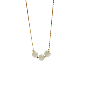 Hetian Jade Necklace Simple Lucky Bead Design Gold Chain For Women Everyday Wear - Product Image 5