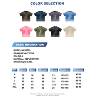 T-shirt de lavage à l'acide dégradé en coton épais pour hommes de haute qualité longue longueur lavé Vintage Style Boxy surdimensionné