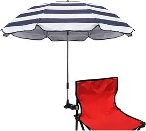 의자 우산 46 인치 UPF 50 + 파티오 비치 우산 용 파라솔 클립