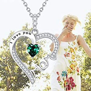Collana con ciondolo a forma di cuore vintage per donna, regalo per la mamma, catena per clavicola, gioielli alla moda - Product Image 2