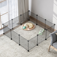 Cage pour animaux de compagnie en fer forgé DIY pour intérieur avec cadre en treillis métallique, petite maison pour chat et chien, étagère de rangement toutes saisons