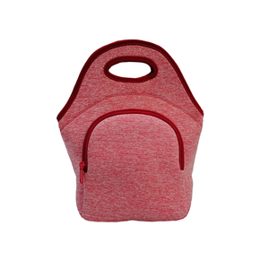 Custom Logo Extra Pocket Blank Color Neoprene Lunch Tote Bag Picnic Box With Zipper