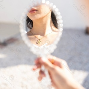 Gemnel daga Rosa Signet charms 925 Plata fina cadena escudo colgante joyería collar de oro asiático - Product Image 6