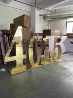 Populaire acrylique miroir doré numéro numéro support 5ft toile de fond pour les décorations de fête de mariage