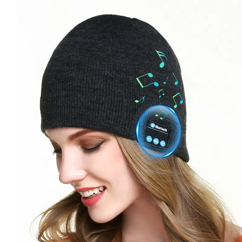 2023 New Design Sport Headband Listen Songs BT5.0 Talk Knitted Bone Conduction Headset Headphones Wireless Headgear Earphones