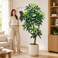 Arbre de la prospérité artificiel réaliste de 160 cm avec pot, ignifuge, certifié GPSR, pour la décoration de bureaux, hôtels et événements, emballage KD, OEM ODM