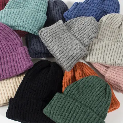 نوعية جيدة في فصل الشتاء الدافئ الصوف قبعة من الأكريليك ورأى الصوف مطوية قبعة جردت القبعات الشتوية
