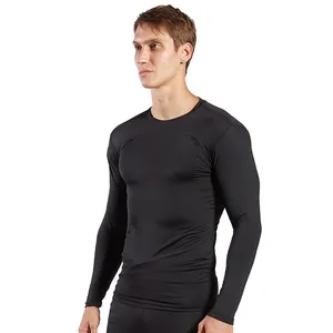 Hochwertiges individuelles Kupfer-Infusionskompression Herren Fitnessstudio-Bekleidung antibakterielles langärmeliges Sport-T-Shirt