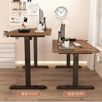 Bureau d'ordinateur électrique réglable en hauteur en bois, durable, avec roulettes, fonction assis-debout, pour la maison, le bureau ou la salle de classe, montage facile