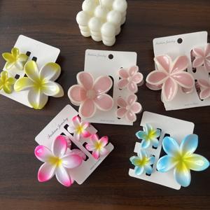 Qianjin tropikal lezzet Sunshine plaj yumurta çiçek takım büyük ve küçük Set jöle lazer gökkuşağı toptan saç pençeleri saç pençe klipsleri - Product Image 2