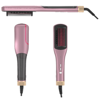 Brosse à cheveux chauffante à vapeur avec peigne démêlant et contrôle de la température pour le coiffage des cheveux