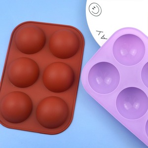 6 Cavity Semi Sphere <b>Silicone</b> Mold Round Dome <b>Baking</b> Mould for Chocolate Bomb Cake Jelly Mousse - Product Image 1