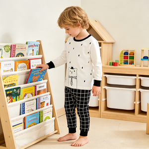 Ensemble de pyjamas pour enfants, filles et garçons, printemps automne, coton respirant, manches longues, vêtements de nuit unisexes pour tout-petits, ensemble de vêtements pour enfants, vente en gros - Product Image 3
