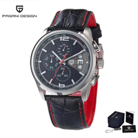 Pagani Design PD-3306 3306 Marken-Quarz-Armbanduhr Wasserdicht Lederarmband Luxus Herren-Armbanduhren für Männer Reloj Hombre + Box