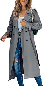Nueva Gabardina Cortavientos Elegante para Mujer de Primavera y Otoño con Forro y Cinturón, Abrigo Largo de Moda para Dama - Product Image 4