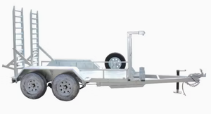 Remorque de machines personnalisée de charge 2.5T avec support en acier matériel <span class=keywords><strong>mini</strong></span> remorque de chargeur équipement tandem remorque de transporteur avec <span class=keywords><strong>rampe</strong></span> - Product Image 4