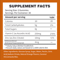 Complément alimentaire en gommes de vitamine C 250 mg, marque privée OEM, pour la santé, l'éclaircissement de la peau, le soutien immunitaire et antioxydant
