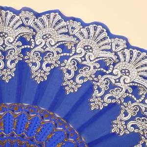 Abanico Plegable Estilo Español al por Mayor con Polvo Dorado y Monedas de Plástico para Bodas, Fiestas, Danza, Arte y Regalos - Product Image 2