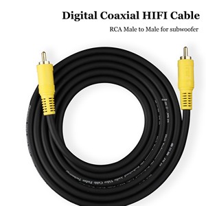 Câble audio <span class=keywords><strong>numérique</strong></span> <span class=keywords><strong>coaxial</strong></span> HIFI RCA tressé SPDIF 5.1 à angle droit mâle-mâle pour haut-parleur AV et caisson de basses, conducteur OFC 75 ohms - Product Image 4