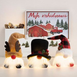 Hot-Selling New Mini Rudolph <b>LED</b> <b>Lighted</b> Christmas <b>Tree</b> Hanging Ornament Glowing Faceless Doll Christmas Decoration Toy - Product Image 1