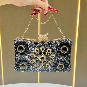 New Cross-border Ladies Diamond-encrusted Floral Pattern Evening <b>Clutch</b> Bag With Chain Strap for Women Tanjing - Product Image 1