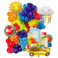 Pastèque Autobus Scolaire Soleil Nuage Latex Guirlande Arc Ensemble Ballon pour Pastèque Fête D'anniversaire Scène Décoration En Gros
