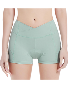 Short de sport pour femme, taille haute élastique, effet push-up, coupe ajustée, 100 % nylon, idéal pour l'été - Product Image 1