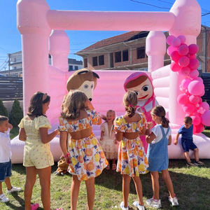 Château de saut <span class=keywords><strong>rose</strong></span> Maison de rebond blanche Château gonflable Jumper gonflable avec fosse à ballons pour la fête de mariage - Product Image 5