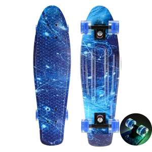 Skateboard <span class=keywords><strong>Cruiser</strong></span> en <span class=keywords><strong>plastique</strong></span> 27 pouces, planche à roulettes, Style rétro graphique, galaxie étoilé et fleuri - Product Image 5