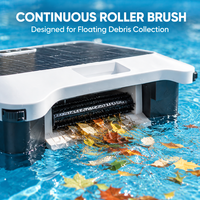 Robot de nettoyage automatique des surfaces avec brosse rotative, panier à débris de 3 L pour feuilles flottantes et déchets de piscine