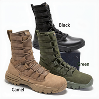 Bottes de randonnée légères pour homme en cuir, bottes tactiques Martin avec embout en acier, imperméables et résistantes au sable