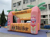 Stand de bar gonflable Tiki pour fête sur la plage, en tissu Oxford résistant au soleil et au vent, idéal pour la décoration d'événements tropicaux