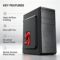 Caja de PC MicroATX Meway al por Mayor, Soporte 0.35, Refrigeración Lateral/Trasera ATX PSU, Panel Frontal USB, Accesorios de Computadora, Negro