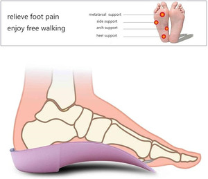 Semelles orthopédiques 3/4, supports de voûte plantaire élevés, semelles pour fasciite plantaire, pieds plats, hyperpronation, soulagement de la douleur de l'<span class=keywords><strong>épine</strong></span> <span class=keywords><strong>calcanéenne</strong></span>. - Product Image 4