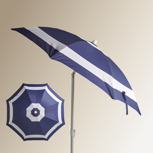 Sombrilla de Playa Personalizada de Lujo de 6 pies, Resistente al Viento, con Protección UPF 50+, Rayas, con Logotipo, Base con Tornillo para Arena y Función de Inclinación - Product Image 1