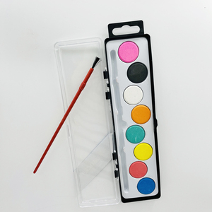 Ensemble de 8 peintures à l'aquarelle, ensemble de peintures à l'eau portables pour voyage avec pinceaux à eau, ensemble de peintures à l'eau solides - Product Image 5