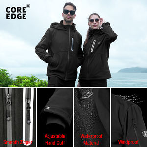 남성과 여성의 겨울 온열 후드 스탠드 칼라 야외 활동을 위한 전기 방풍 재킷 - Product Image 4