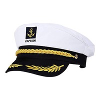 Venta caliente Blanco Europeo Americano clásico azul marino sombrero yate capitán sombrero Cosplay fiesta sombrero para adultos precio al por mayor de fábrica