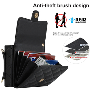 Étui de téléphone portable classique pliable antichoc avec rabat à chaîne pour Samsung Galaxy, Huawei, Oppo, Moto et Vivo - Product Image 5