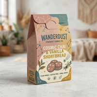 Boîtes d'emballage pour biscuits prêtes à la vente, cartons pliables personnalisés imprimés avec gaufrage, recyclables, pour présentation en magasin, boîte alimentaire