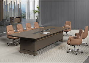 Bureau d'ordinateur en bois à panneau MFC contemporain Design écologique pour la conférence au bureau à domicile avec rangement en option - Product Image 5