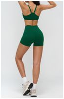 Ensemble de vêtements de yoga 2 pièces léger à taille élastique, short et leggings avec rembourrage, respirant en nylon/spandex, ensembles de soutien-gorge de sport pour femmes