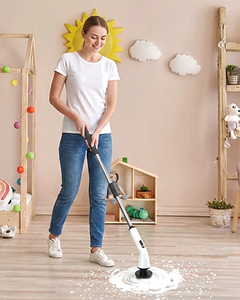 Multifunctional Electric Cleaning <b>Brush</b> <b>Extendable</b> Long Handle Rechargeable Scrubber Cordless Spin Scrubber for Bathroom Floor - Product Image 4